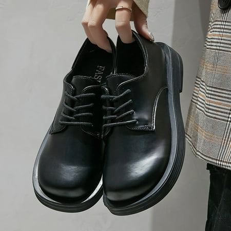 

Cathalem Womens Casual Winter Shoes Leisure Women Artificial Leather Solid Color Autumn Thick Sole Womens Casual Shoes Size 8 Black 6.5