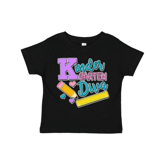 Inktastic Kindergarten Diva with Pencil and Ruler Girls Toddler T-Shirt