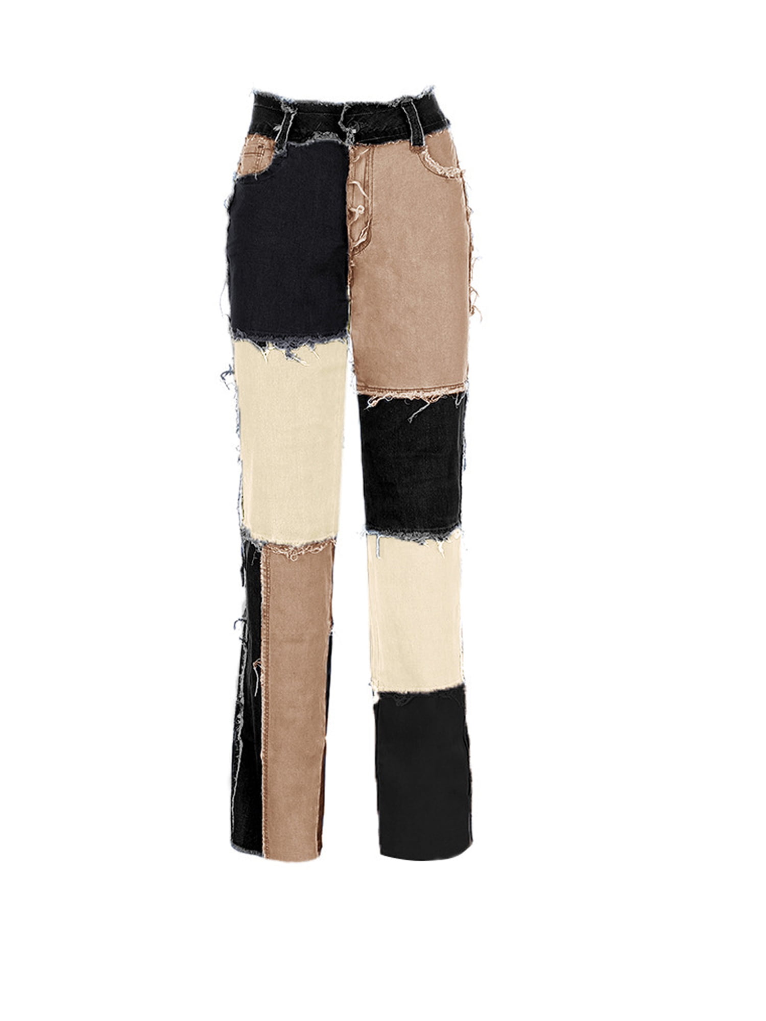MEKO Fabric Pants Nicypants Women/'s Taupe Floral Carrot Pants with High Waist Highwaist WaistFold Pants