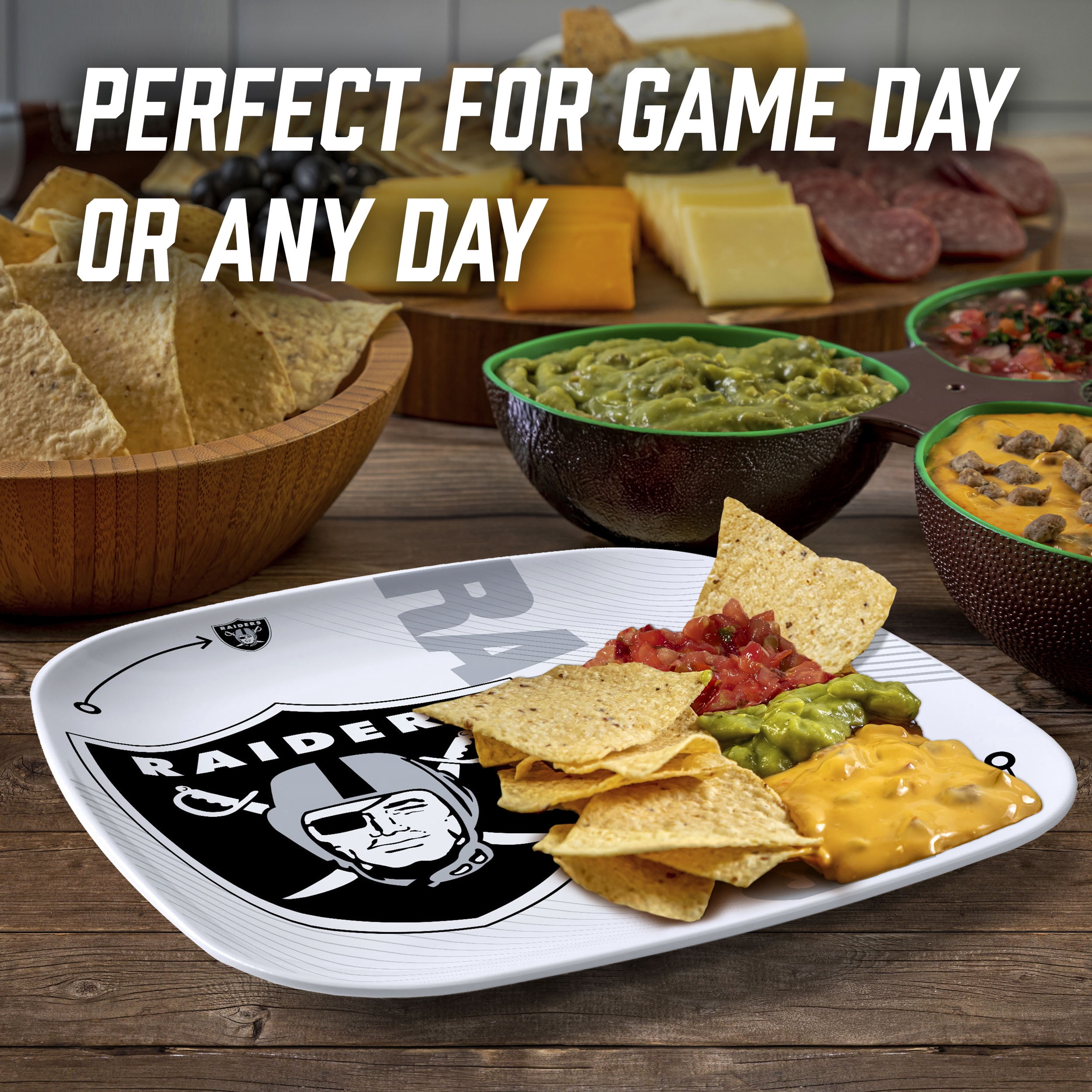 YouTheFan NFL Las Vegas Raiders Large Party Plate