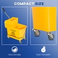 thumbnail image 3 of HOMCOM Compact Mop Bucket with Wringer on Wheels for Floor Cleaning, 21 Quart, Separate Dirty and Clean Water, Yellow, 3 of 9