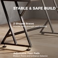thumbnail image 4 of HOMCOM 55 Inch Computer Desk, Industrial Writing Desk with Z-Shaped Metal Leg, Study Table for Home Office, Rustic Brown, 4 of 9