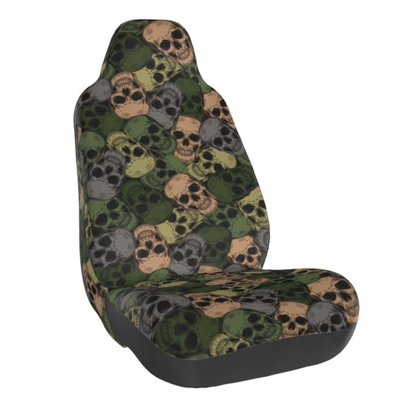 Naloa Camouflage Skulls Car Seat Covers Universal Front Seat Coves for Car Accessories ,Padded Car Covers for Automotive, SUV, Truck, and Van