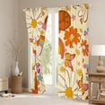 thumbnail image 3 of Homewish Lovely Daisy Flower Blackout Curtains Set of 2 (52x84 Each),Cartoon Floral Butterfly Window Curtains,Beige Orange Curtains and Drapes For Girl,Microfiber Bedroom Decor, 3 of 6
