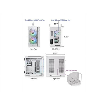Thermaltake - View 51 Tempered Glass ARGB Full Tower Case - White