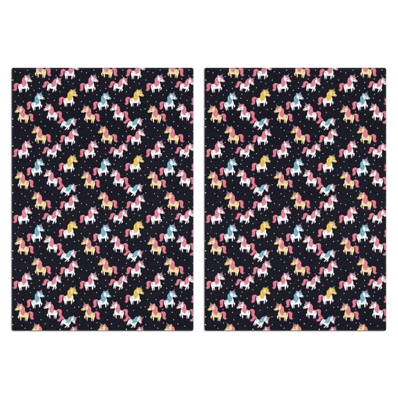 2 Pcs Funny Kitchen Towels,Cartoon Colorful Unicorn Pattern Microfiber Dish Towels,Kitchen Tea Towels,Kitchen Towel Set (18" X 26")