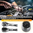 thumbnail image 4 of 72 Teeth Quick Socket Mini Ratchet Wrench 1/4 3/8 1/2 Big Medium Small Fly Two-Way Horns Short Handle Repair Hand Tools, 4 of 5