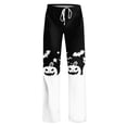 thumbnail image 6 of Kintue Halloween Pajama Pants for Women, Funny Pumpkin Ghost Print Trousers, Soft Wide Leg Palazzo Pants, Fall Loungewear, 6 of 7