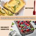 thumbnail image 3 of Urxirha Rectangular Tart Pans Non-Stick Quiche Pans with Removable Bottom, Large Size 14-Inch Pie Pans, 3 of 6