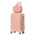 thumbnail image 2 of 22-inch (55cm) Pink ABS+PC Multi-Functional Luggage Set with 360° Silent Universal Wheels, 3-Digit Combination Lock, USB Port, Foldable Cup Holder, Side Hook & Detachable Subcase - B218 Travel, 2 of 7