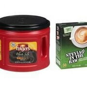 Folgers Coffee Combo 1-24.2oz Black Silk Coffee Canister & 1-50ct Stevia In The Raw
