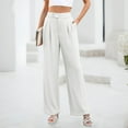 thumbnail image 4 of 2024 Women Pants Casual Classy Wide Leg Dress High Waisted Work Business Long With Pockets Trousers, 4 of 9