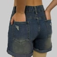 thumbnail image 5 of Wutalume Jeans for Women Denim Shorts Classic Blue, Slim Fit Stretch Jean Shorts for Comfortable Summer Everyday Style,Navy 2XL, 5 of 6