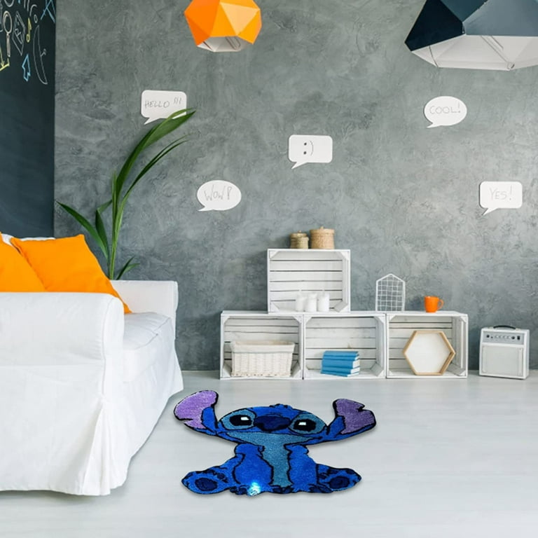 HELANHO 50x60cm Cute Cartoon Stitch Rug - Soft Non-Slip Carpet for Kids Room, Bedroom & Nursery Decor QQH63-2160