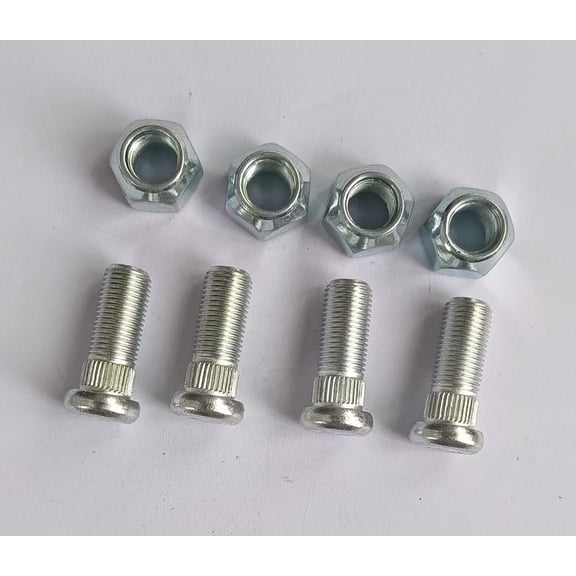 4PCS Wheel Bolt Lug Studs 101922201 416-061 & 4pcs Nuts Compatible with Club Car DS Golf Cart Gas Electric 1982-up Replace 1034779-01