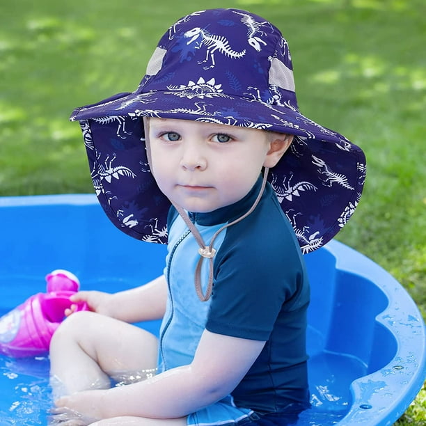Kids Mesh Sun Hat UV Protection Summer Beach Hat Toddler Fishing Hat Kids  Wide Brim Bucket Hat for Boy Girls 2-9 Years