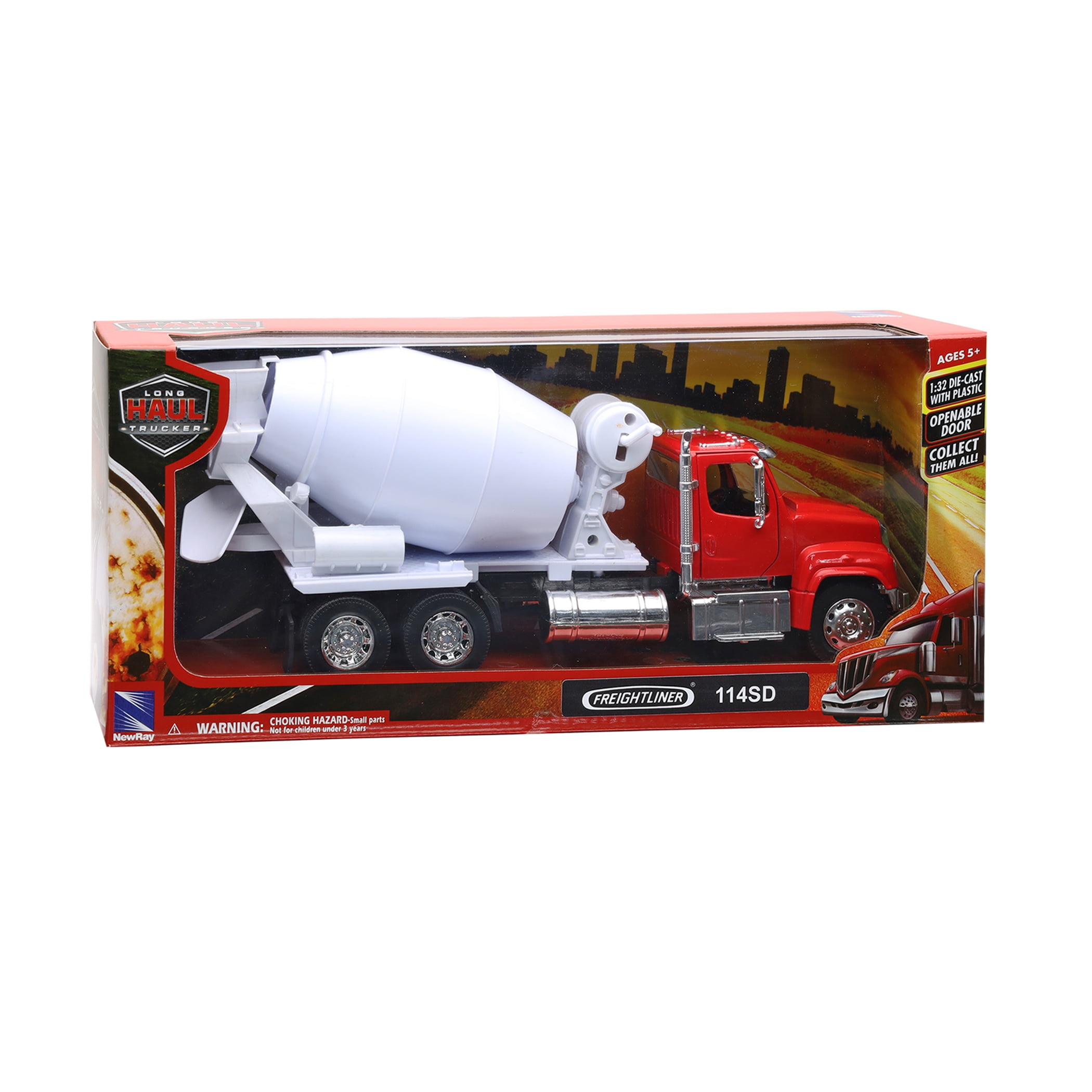 New Ray 1:32 Scale Die Cast Freightliner Cement Mixer Play Vehicle