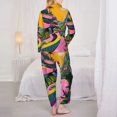 thumbnail image 3 of KLL Retro Futuristic Landscape Print Women's Long Sleeve Pajamas with Pants Sleepwear Loungewear 2 Set-Small, 3 of 8