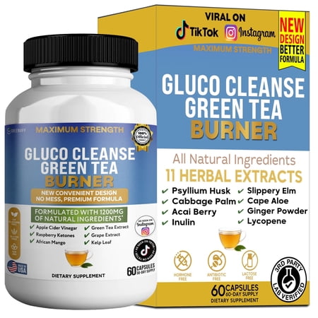 GreenVify Gluco Cleanse Green Tea Burner – Green Tea Active Lifestyle & Daily Wellness Support Supplement