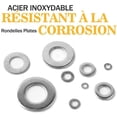 thumbnail image 2 of 684PCS Surtido de arandelas planas de acero inoxidable 304, M2 M2.5 M3 M4 M5 M6 M8 M10 M12 Arandela plana para sellar anillos de sellado de tornillos - Viene con caja Adepaton YQ-0353, 2 of 7