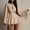 Khaki, variant on Blmnix A Line Dresses Dresses for Women Peplum Petite Short Dress Dress Crew Neck Mini Long Sleeve Pink Adjustable Waist Casual Summer Dress M