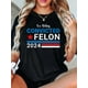 thumbnail image 1 of VOY A VOTAR POR UN DELINCUENTE CONVICTO 2024. Camiseta de cuello redondo con estampado de rayas azules, manga corta para primavera y verano, ropa deportiva de diario, para mujer, para adultos, hombre, 1 of 5