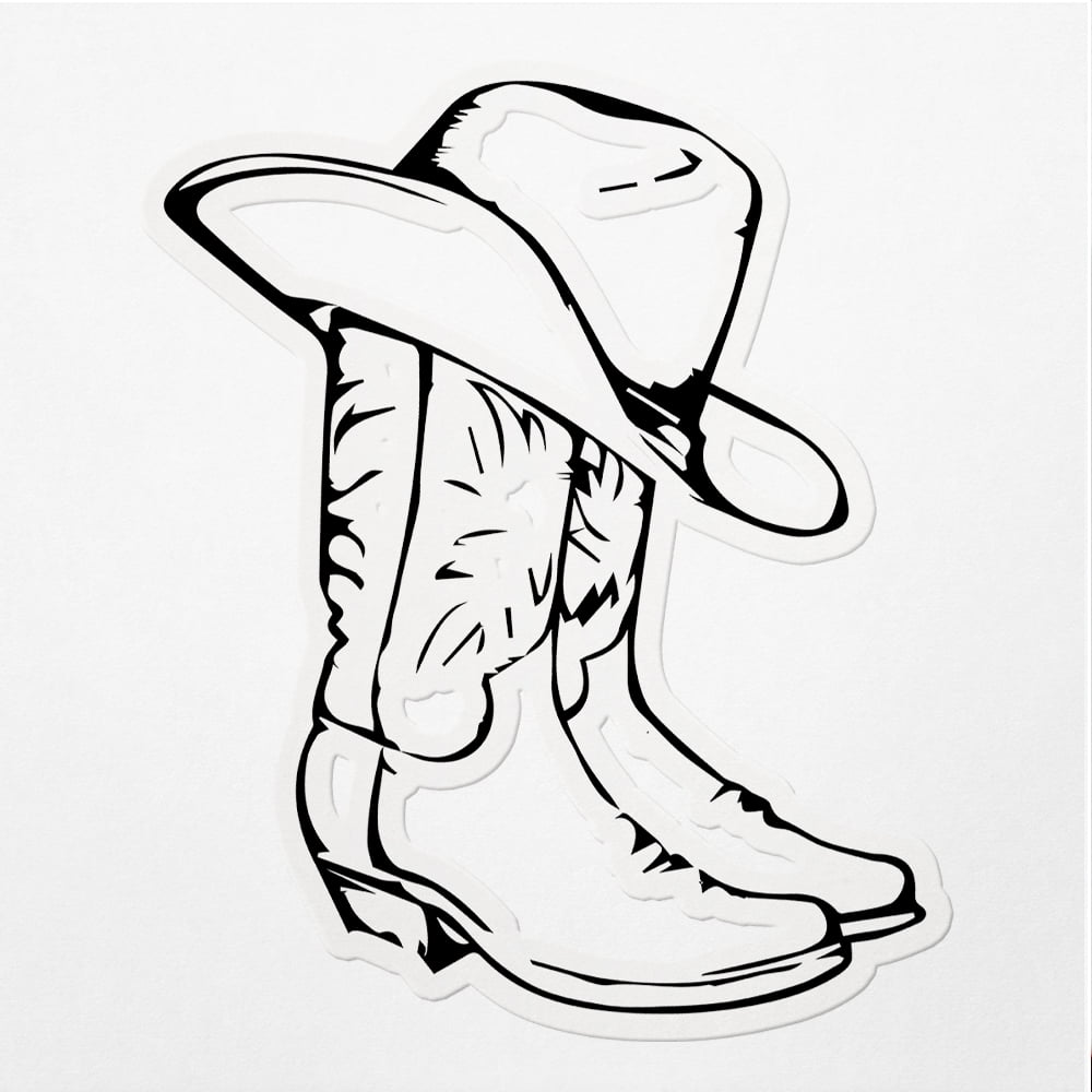 Vinyl Stickers Decals Of Cowboy Illustration V9 - Waterproof - Apply On 