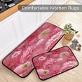 thumbnail image 5 of 2-Piece Kitchen Rugs Set Non-Slip Mats Carpet Floor for Kitchen, Bathroom (19.7"x27.6" & 19.7"x47.2") Red Chrysanthemum and Dandelion, 5 of 7