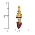 thumbnail image 2 of 14k Gold 3-d Maroon Closed Toe High Heel Shoe Charm 15.6x5.4mm Wide 8.8mm Thick Pendant Necklace for Women, 2 of 2