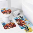 thumbnail image 4 of Temporada abierta-theme 4-Piece Shower Curtain Set with Rugs, Waterproof Bathroom Decor Set Includes Bath Mat, U-Shaped Rug, Toilet Lid Cover and Curtain with Hooks, 4 of 6