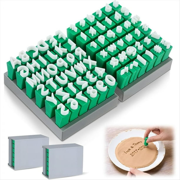 Juego de 72 Sellos con Letras del Alfabeto para Cerámica, Moldes de Arcilla para Escalones de Piedra y Moldes de Hormigón.