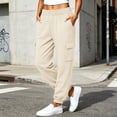 thumbnail image 5 of Jsaierl Womens Joggers Plus Size Baggy Elastic Waist Pants Bottoms Fall Drawstring Cotton Athletic Sweatpants with Pockets, 5 of 9