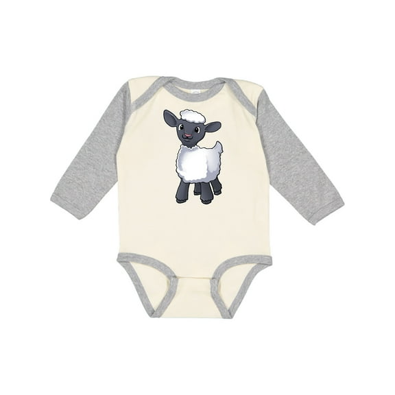 Inktastic Cute little lamb Boys or Girls Long Sleeve Baby Bodysuit