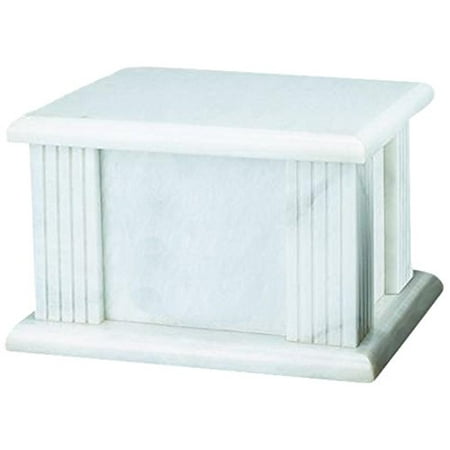 Elegante Beautifully Crafted Genuine Marble White Grain Cremation Urn