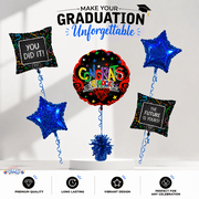 PMU Grad U Roc! Balloon Bouquet Blue (5/pkg) Pkg/1