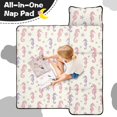 thumbnail image 4 of Seahorse and Star White Pattern Teens Toddler Nap Mat with Pillow, Sleeping Mat Bag for Preschool Daycare 60"x20", 4 of 6