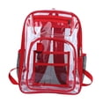thumbnail image 2 of Mochila transparente Yinane resistente al agua portátil duradera ajustable con cremallera bidireccional ROJO, 2 of 8