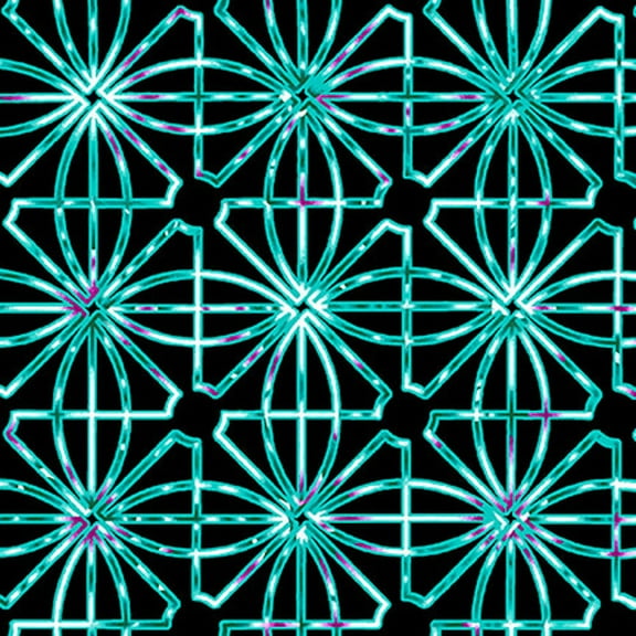 Studio e Beauty In Bloom 4825-99 Squared Geometric Black Cotton Fabric By Yard