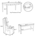 thumbnail image 2 of Mid-Century 6-Piece Wood Dining Table Set, Kitchen Table Set with Drawer, Upholstered Chairs and Bench, Butter Milk, 2 of 6