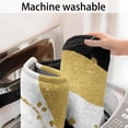 thumbnail image 5 of Black and Gold Marble Wavy Lines Pattern Bathroom Rugs Mat,Non Slip Microfiber Bathroom Rug,Rubber Backing,Soft Bathroom Mats for Bathroom Floor,Tub and Shower,60x24in(150x60cm), 5 of 5