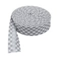 thumbnail image 1 of Yuarrent La cinta al bies impresa agrega un toque elegante a los proyectos de costura Cinta duradera para bordes de la serie de puntos y rayas Tela de costura y artesanía cuadros gris claro, 1 of 6