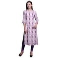 thumbnail image 1 of Bimba Robe Kurti Longue Imprimée Tunique Droite Manches 3/4 Robes pour Femmes Haut, 1 of 6