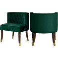 thumbnail image 1 of Meridian Furniture Perry Collection Velvet Upholstered Dining Chair, Green (Set of 2), 1 of 5