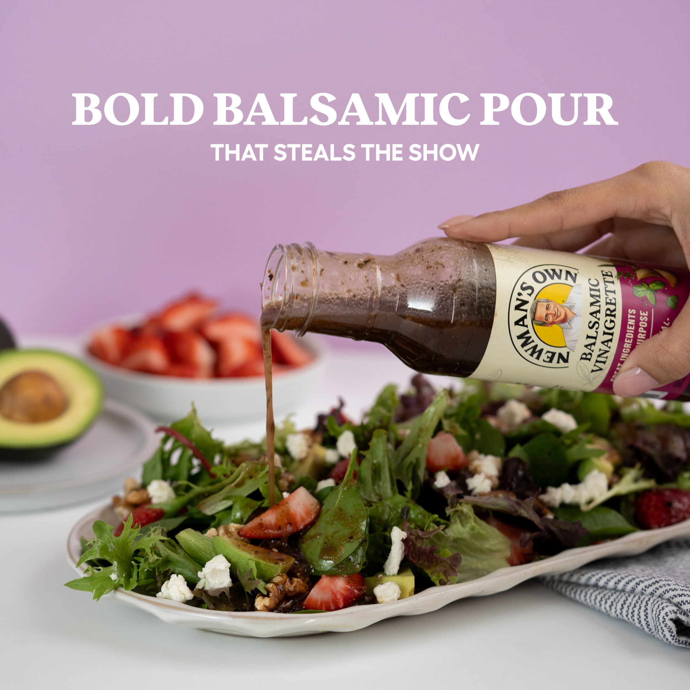 (4 pack) Newman's Own Balsamic Vinaigrette Salad Dressing and Marinade, 12 fl oz