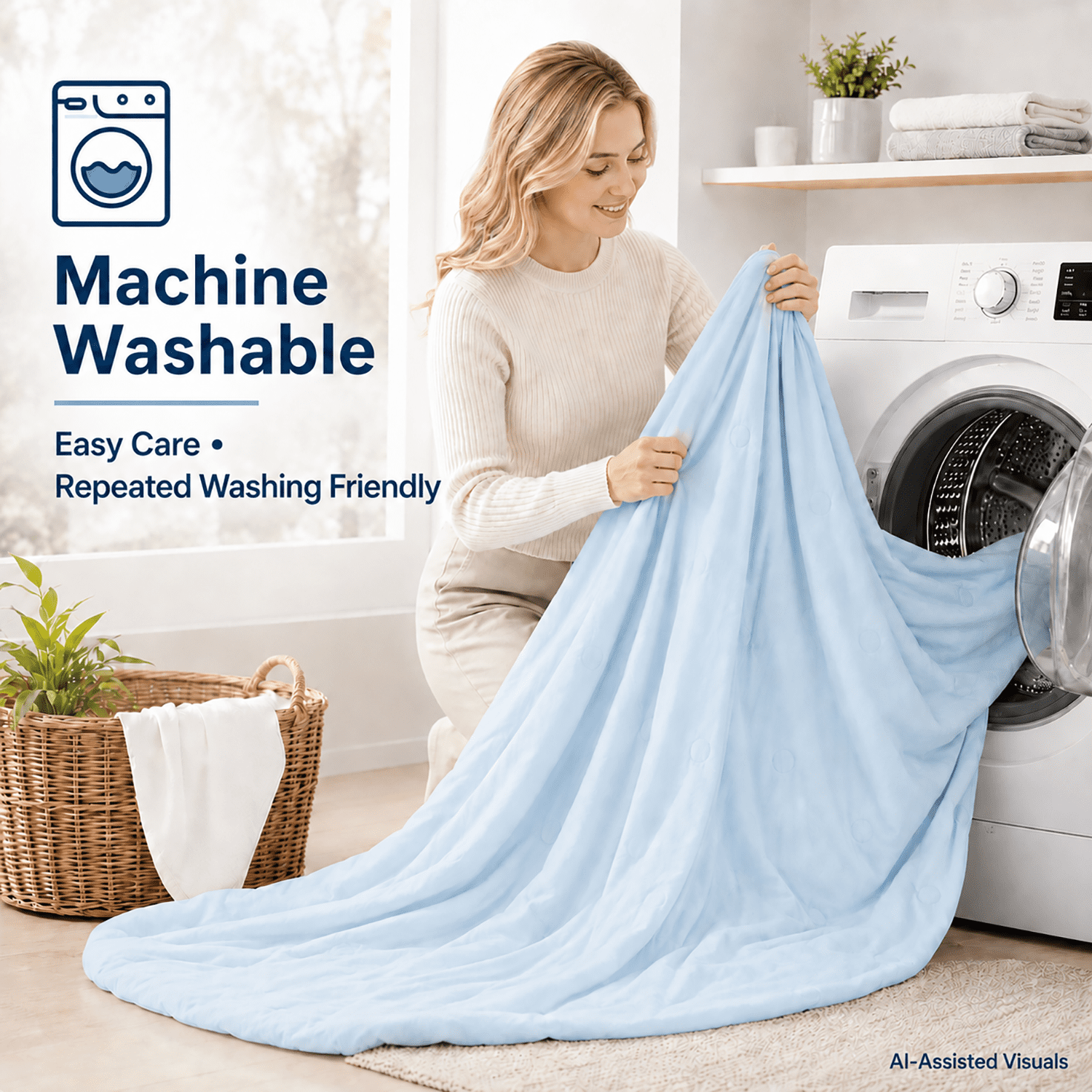 SORMAG Cooling Comforter King Size Cooling Blankets for Hot Sleepers Summer Bed Comforter Quilt Double-Sided Cool Design,Soft Lightweight Silk Smooth (Blue & Grey, King (104"x90"))
