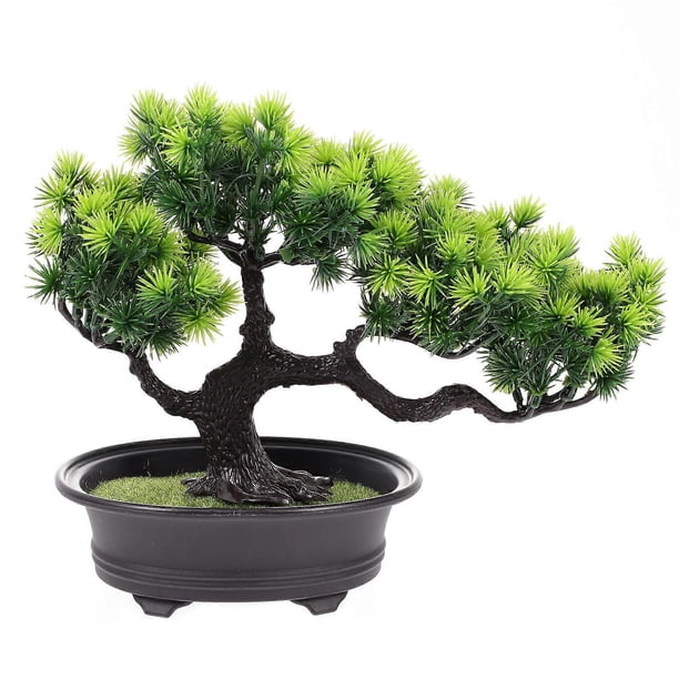 Decoraciones Para Salas De Casa Green Leaf Plants Pots Potted Plant Centerpiece Artificial Pine Bonsai