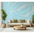 thumbnail image 5 of Wall Mural - Composition in Blues and Whites - Harmonious Abstract Waves in a Cool Color Tone, 5 of 5