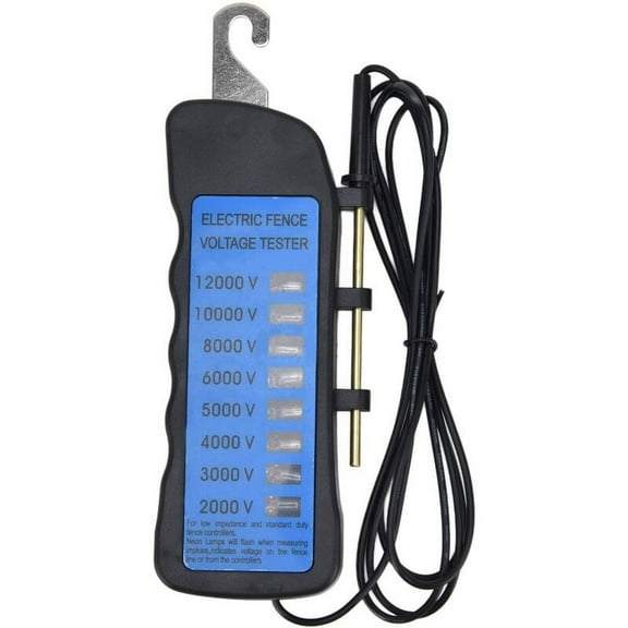 Farm Electric Fence Tester 12KV 8 Neon Indicator Lights Fence Voltage Tester for Farms, Home Gardens and Livestock Pens