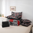 thumbnail image 6 of Catabedysis Camo Camping 7 Pieces Full Size Bedding Sets,Wildlife Camper Pattern Full Size Bed in a Bag For Boys,Red Grey Black,Black Reversible, 6 of 7