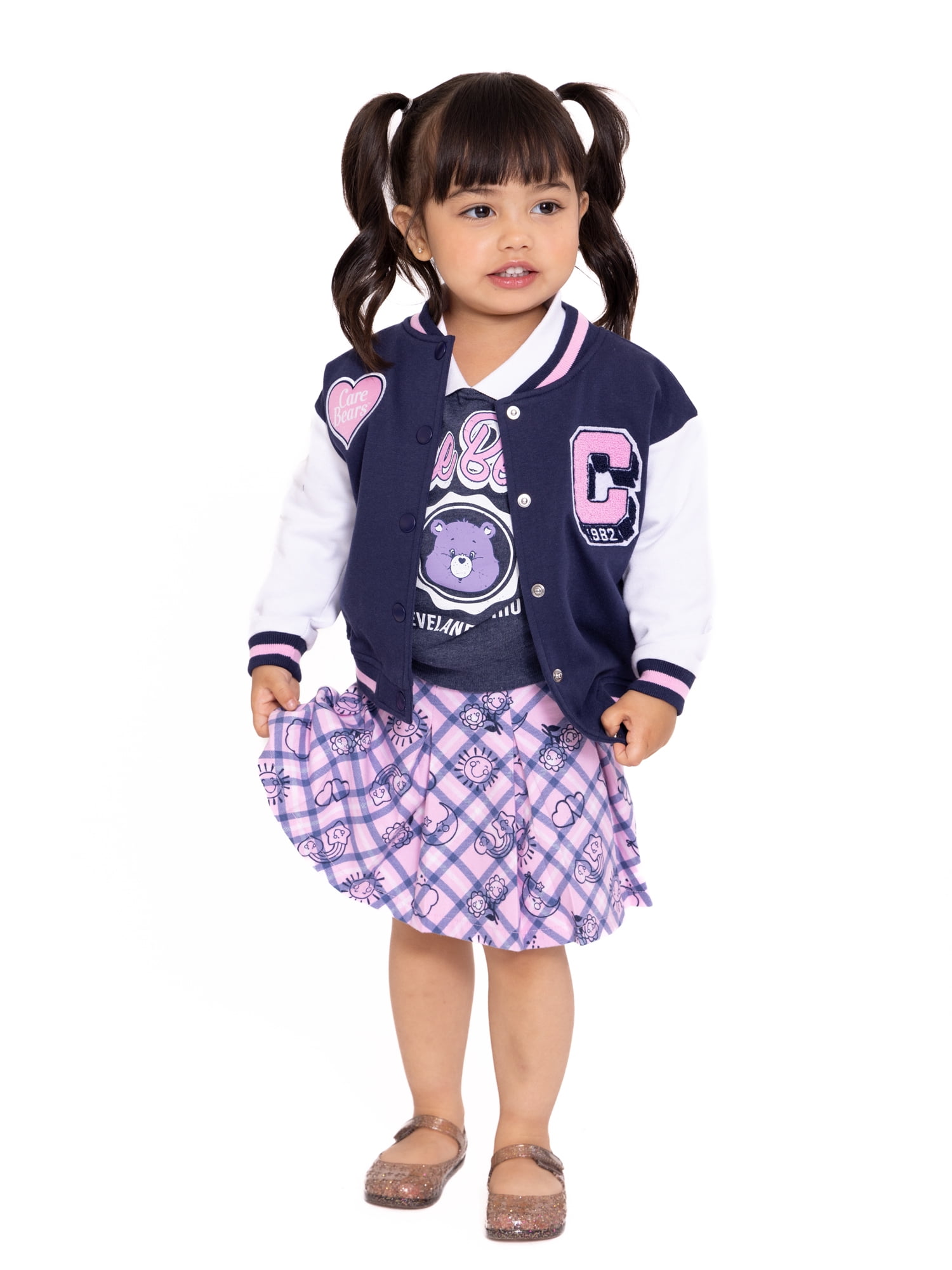 Care Bears Toddler Girls Varsity Jacket, Sizes 12M-5T